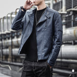 Hand Painted Leather Jackets Autumn Leather Coat Coat Motorcycle Lapel Casual Men's Clothing