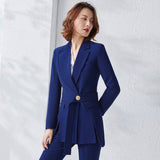 Women Pants Suit Uniform Designs Formal Style Office Lady Bussiness Attire Irregular Fashion Autumn and Winter Work Clothes