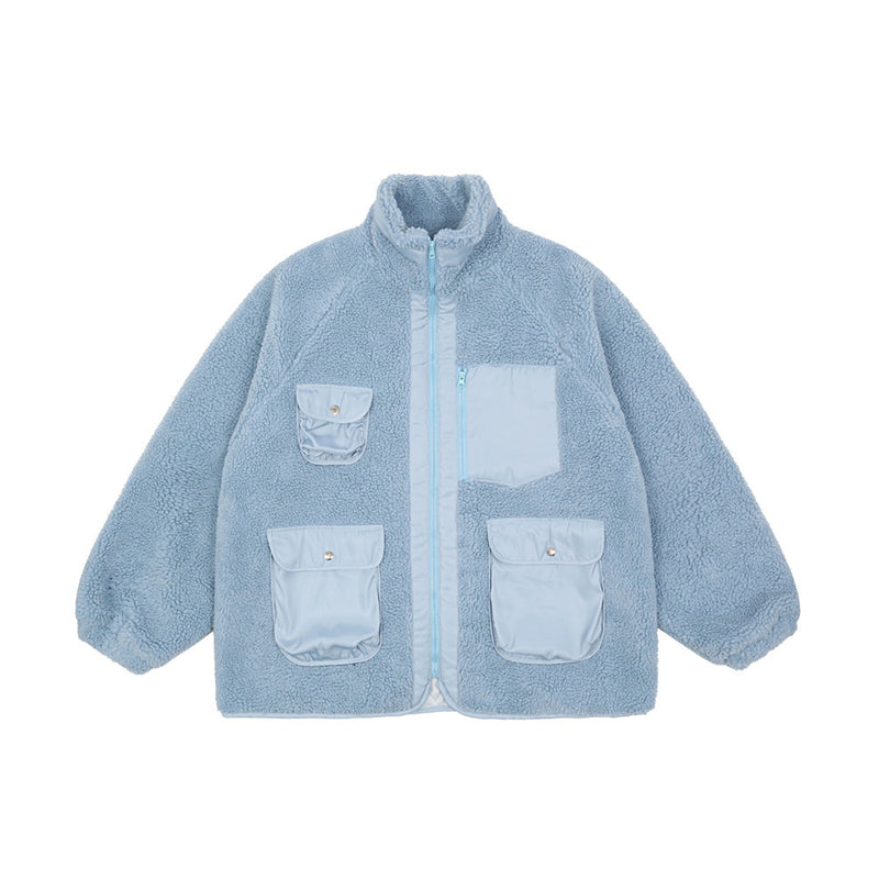 Men's plus Size Retro Sports Long Sleeve Top Loose Padded Coat Men Cotton Padded Jackets