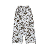 Leopard Print Print Sweatpants Men's plus Size Retro Sports Men's Elastic Waist Wide Leg Pants Street Trendy Trousers Men Pants