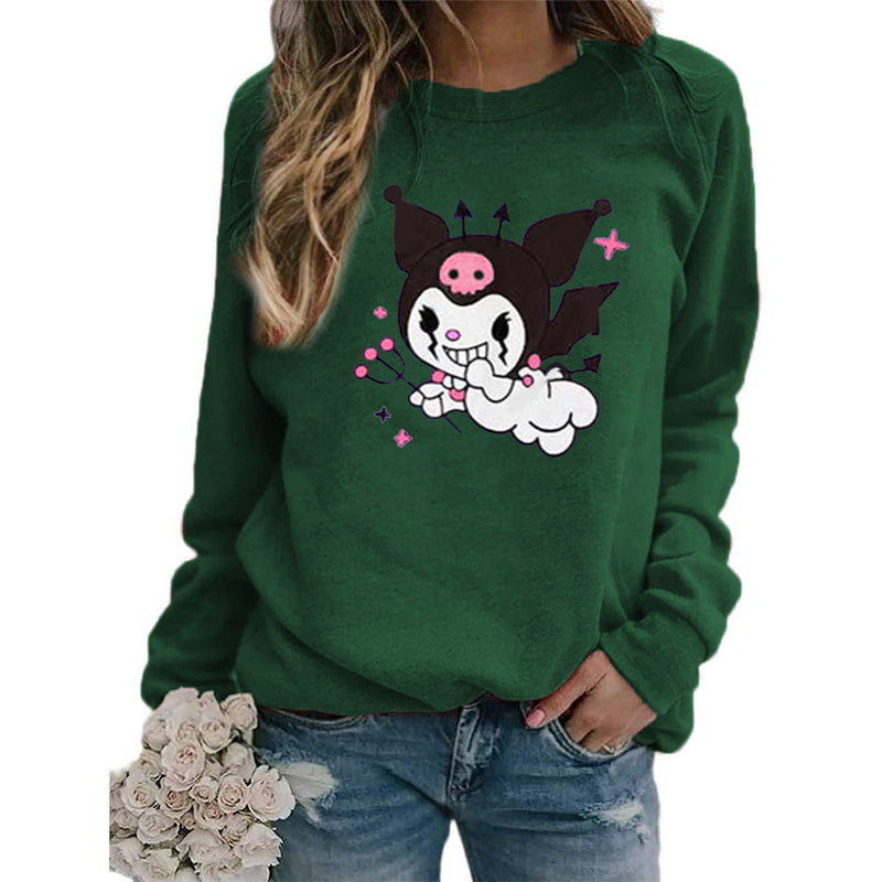 My Melody Hoodie Kuromi Cute Funny Cartoon Printed Crew Neck Sweatshirt