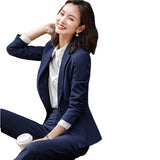 Women Pants Suit Uniform Designs Formal Style Office Lady Bussiness Attire Fall Winter Fashion Slim-Fitting Work Clothes