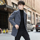 Men's Casual Jacket Woolen Coat Men's Slim Fit plus Size Trench Coat Men's Jacket Men's Spring Trench Coat