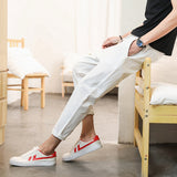 Linen Pants Straight Leg Pants Drawstring Lightweight Elastic Beach Pants Fashion Casual Pants Men's Sports Pants