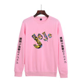 Jojo's Bizarrre Adventure Dressing Printing plus Size Retro Sports Loose Spring and Autumn Men's and Women's Fleece round Neck Sweater