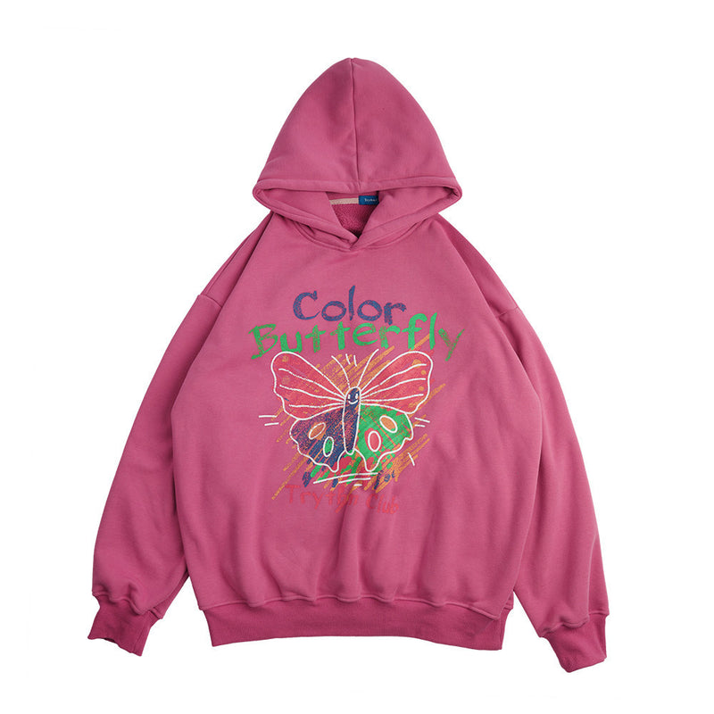 Printed Men's plus Size Retro Sports Jacket Long-Sleeved Top Loose Pullover Fleece Lined Sweatshirt Men Thermal Hoodie