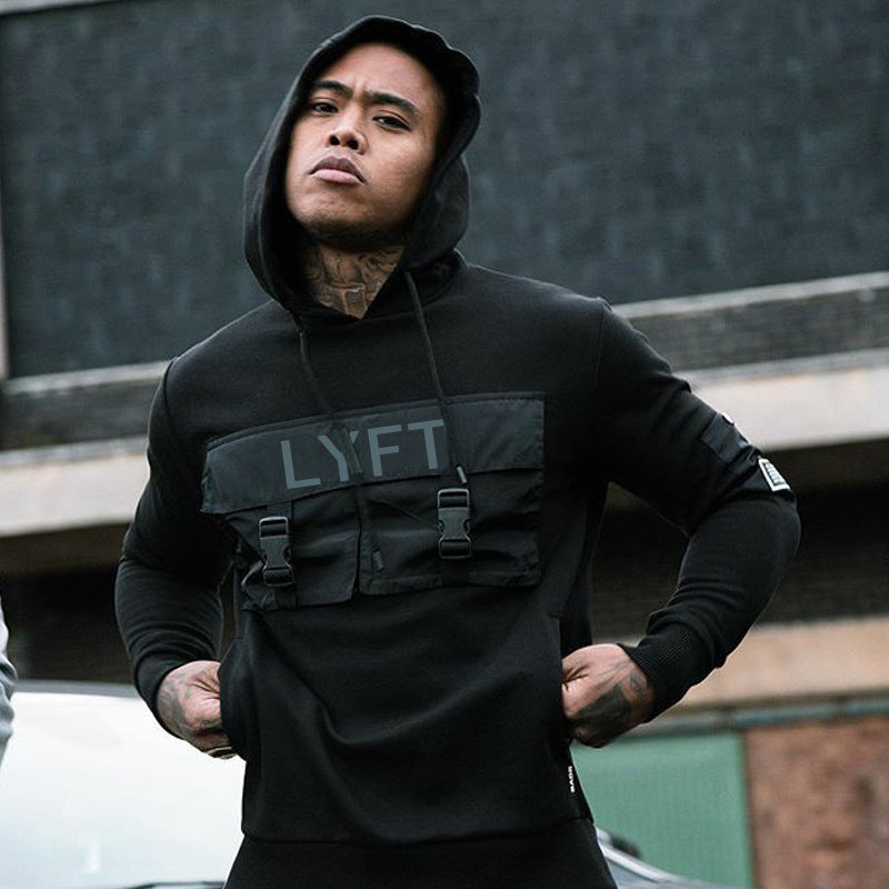 Men's Sports Hoodie Men Sweatshirts Fitness Male's Hoodies Men's Autumn Winter Thickened Men's Solid Color Casual Hooded Sweatshirt Men's Coat