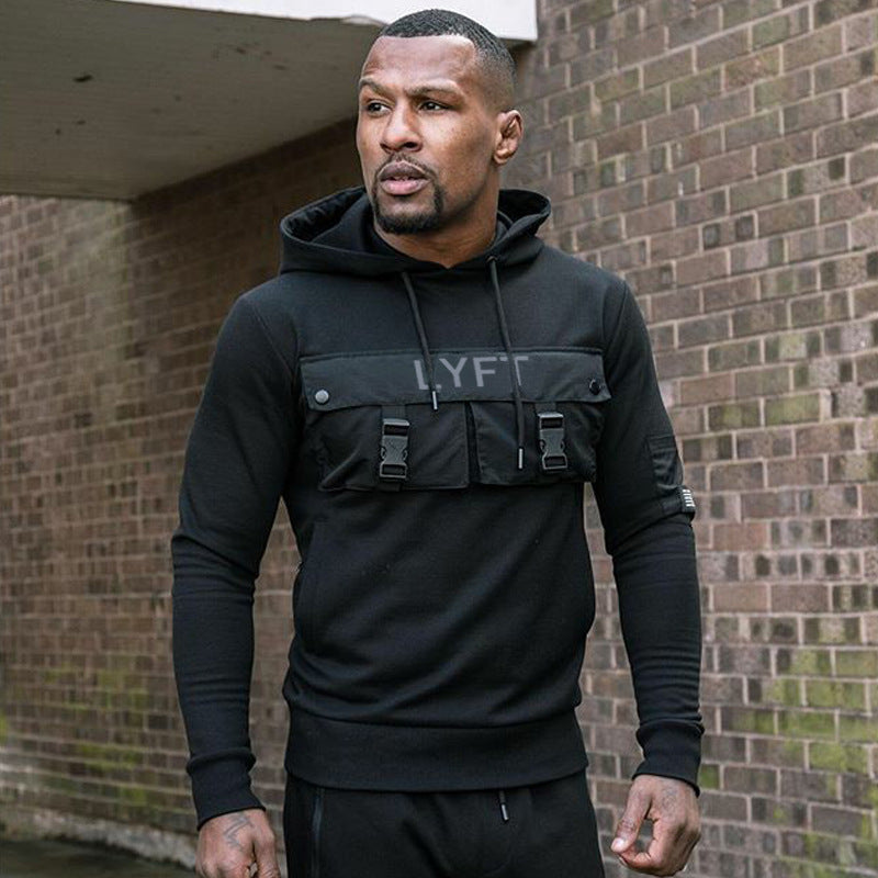 Men's Sports Hoodie Men Sweatshirts Fitness Male's Hoodies Men's Autumn Winter Thickened Men's Solid Color Casual Hooded Sweatshirt Men's Coat