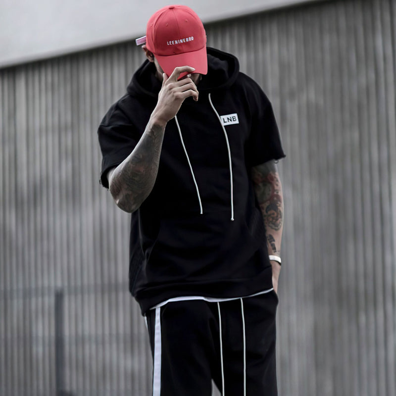 Men's Sports Hoodie Men Sweatshirts Fitness Male's Hoodies Autumn Hoodie T-shirt Sweatshirt Cotton Elastic Training Top Sleeveless Vest