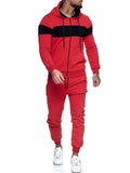 Men Tracksuit Set Jogging Suits Mens Winter Men's Exercise Workout Outfit Color Matching Men's Casual Suit