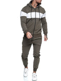 Men Tracksuit Set Jogging Suits Mens Winter Men's Exercise Workout Outfit Color Matching Men's Casual Suit