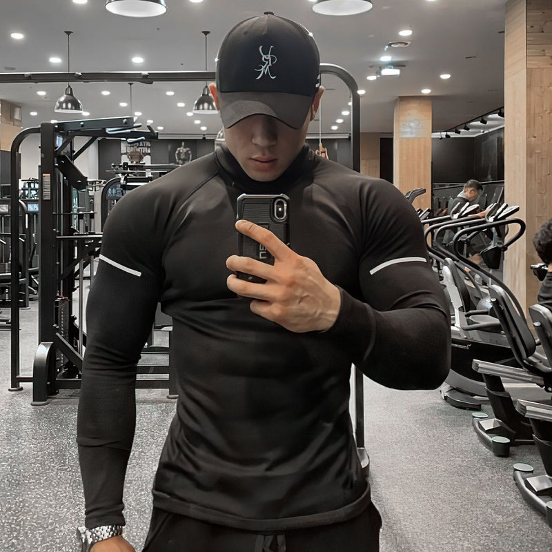 Men's Sports Hoodie Men Sweatshirts Fitness Male's Hoodies Workout Long Sleeve Men's Elastic Training Top Basketball Running Sports Casual and Comfortable Sweater