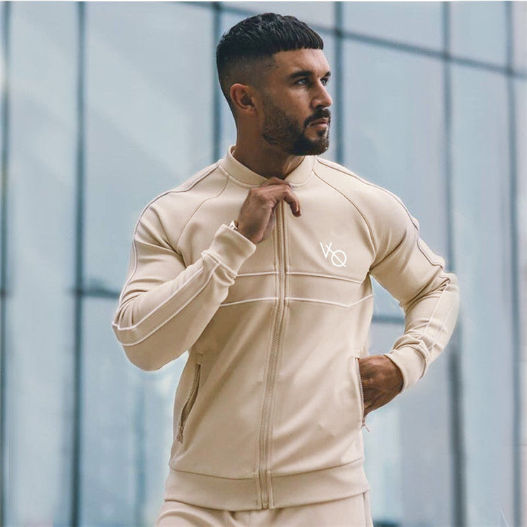 Varsity Men's Sports Hoodie Men Sweatshirts Fitness Male's Hoodies Spring and Autumn Men's Casual Sports Jacket Stand Collar Cardigan Outdoor Baseball Jacket