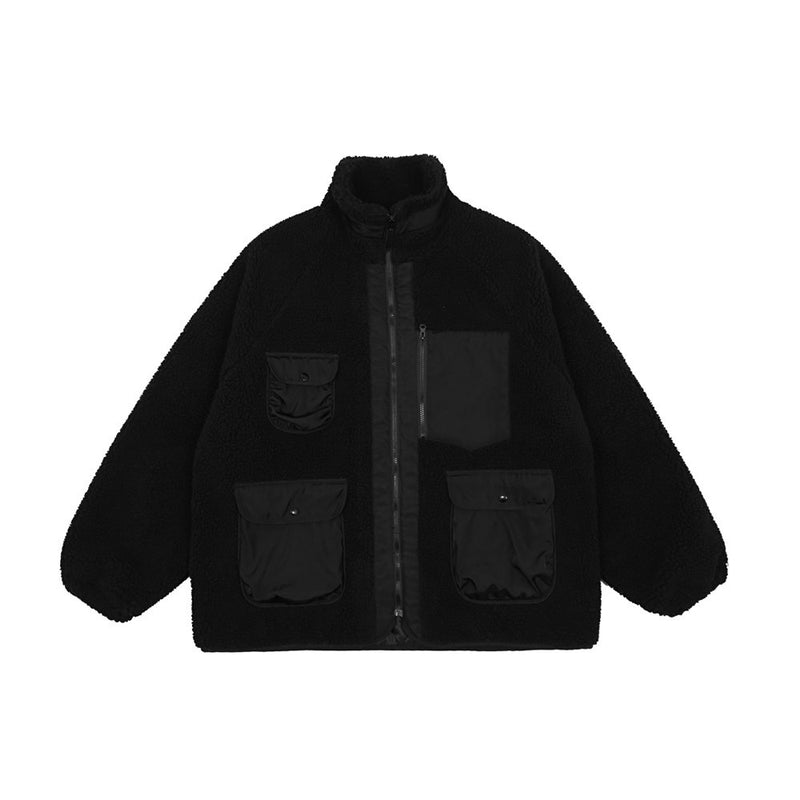 Men's plus Size Retro Sports Long Sleeve Top Loose Padded Coat Men Cotton Padded Jackets