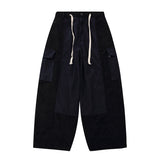 Men's Multi-Pocket Corduroy Overalls Large Size Retro Sports Stitching Drawstring Ankle Banded Pants Trendy Trousers Men Pants
