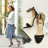 Black Strappy Heels Spring/Summer Women's Fashion Shoes Stiletto Heel High Heel Sandals