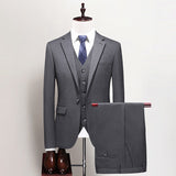 Mens Graduation Outfits Suit Men's Suits Business Slim Fit Business Work Suit for Interviews Three-Piece Set Groom Wedding Suit