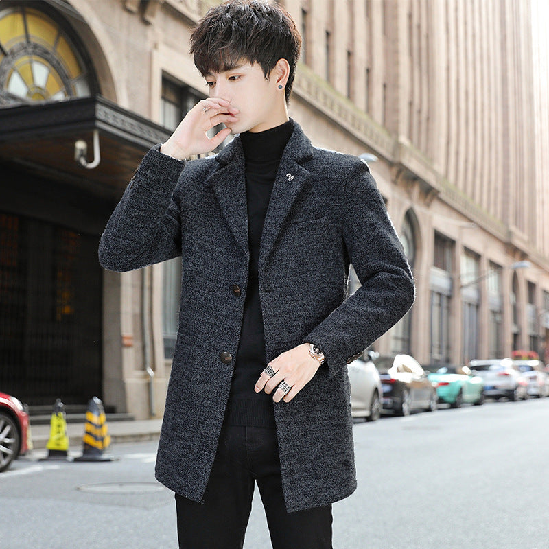 Men's Casual Jacket Woolen Coat Men's Slim Fit plus Size Trench Coat Men's Jacket Men's Spring Trench Coat