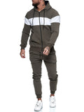Men Tracksuit Set Jogging Suits Mens Winter Men's Exercise Workout Outfit Color Matching Men's Casual Suit