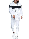 Men Tracksuit Set Jogging Suits Mens Winter Men's Exercise Workout Outfit Color Matching Men's Casual Suit