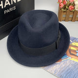 Fedora Hat Wool Felt Top Hat Men's Fedora Hat Woolen Hat Autumn Winter Retro British