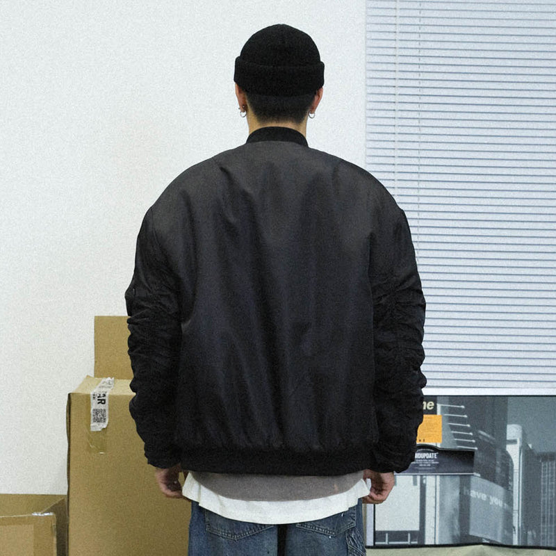 Solid Color Men's plus Size Retro Sports Long Sleeve Top Loose Jacket Men Cotton Padded Jackets