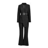 Women's Pants Suit Uniform Designs Formal Style Office Lady Bussiness Attire Autumn Fashion Irregular Pink Suit Waist-Tight Work Clothes for Women