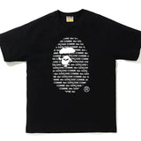 A Ape Print T Shirt Letter Ape Head Printed Cotton Short Sleeve T-shirt