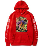 Jojo's Bizarre Adventure plus Size Retro Sports Printed Velvet Padded Hooded Sweatshirt for Men and Women