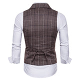 Mens Dress Vests Business Waistcoat Men's Autumn and Winter Business Casual Plaid Suit