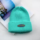 Women Beanies Hat Female Autumn and Winter Woolen Hat Preppy Style Letter Label Couple Warm Male