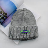 Women Beanies Hat Female Autumn and Winter Woolen Hat Preppy Style Letter Label Couple Warm Male