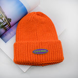 Women Beanies Hat Female Autumn and Winter Woolen Hat Preppy Style Letter Label Couple Warm Male