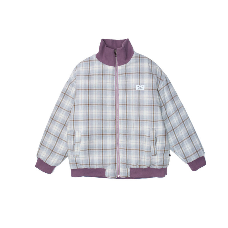 Plaid Colorblock Men's plus Size Retro Sports Loose Top Coat Men Cotton Padded Jackets