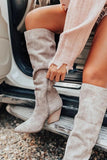 Coachella Festival Boots Winter Pointed Chunky Heel Long Boots High Boots
