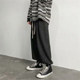 Men Pants Drawstring Ankle-Tied Casual Trousers