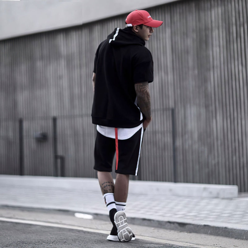 Men's Sports Hoodie Men Sweatshirts Fitness Male's Hoodies Autumn Hoodie T-shirt Sweatshirt Cotton Elastic Training Top Sleeveless Vest