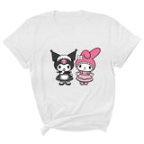 My Melody Hoodie Kuromi Cute Pattern Printed Short Sleeve round Neck T-shirt