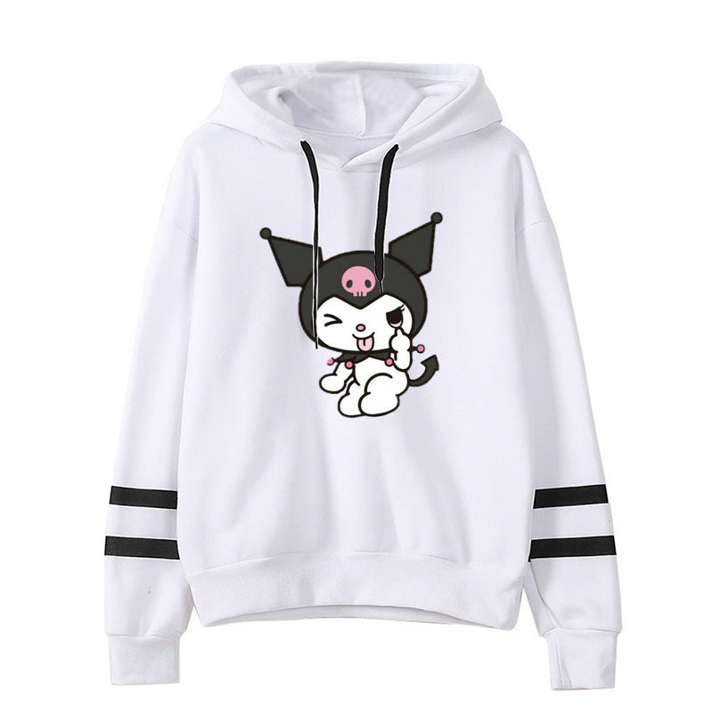 My Melody Hoodie Kuromi Cute Pattern Printed Parallel Bars Hooded Sweater