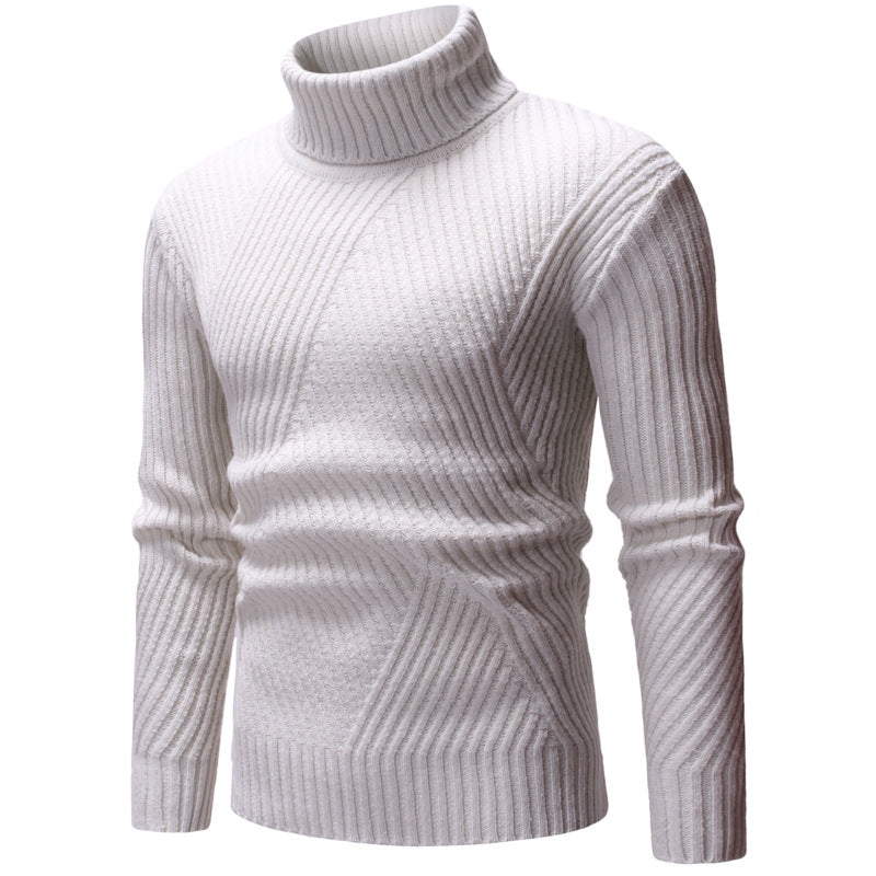 Winter Men's Solid Color Slim Turtleneck Sweater Sweater Large Size Fashion Casual Bottoming Shirt Men Pullover Sweaters