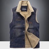 Men's Vest Casual Sleeveless Jacket Men Jacket Winter Men's Denim Vest Fleece Vest Casual Men