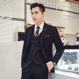 Casual Groom Attire Tuxedo Suits for Men Business Men Suit Autumn and Winter Suit Men's Three-Piece Casual Business Blazer