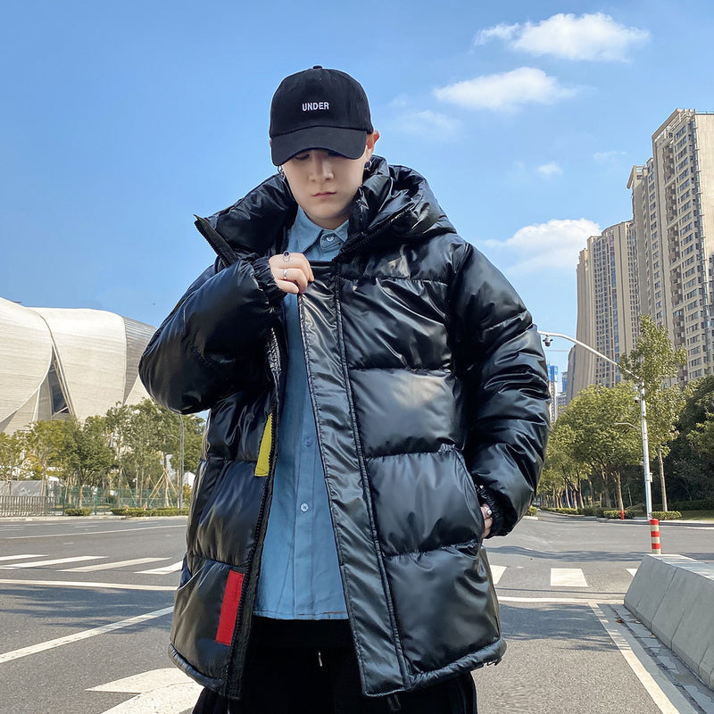 Men's down Cotton-Padded Coat Large Size Cotton-Padded Coat Cotton-Padded Coat Loose Cargo Men's Hooded Winter Clothing Coat Men Winter Outfit Casual Fashion