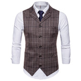 Mens Dress Vests Business Waistcoat Men's Autumn and Winter Business Casual Plaid Suit