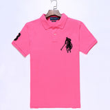 USPA Shirts Golf Polo Men's Lapel Embroidery Horse Short Sleeve