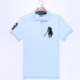 USPA Shirts Golf Polo Men's Lapel Embroidery Horse Short Sleeve