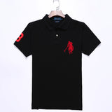 USPA Shirts Golf Polo Men's Lapel Embroidery Horse Short Sleeve