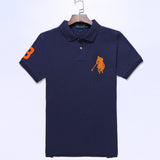 USPA Shirts Golf Polo Men's Lapel Embroidery Horse Short Sleeve