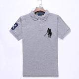 USPA Shirts Golf Polo Men's Lapel Embroidery Horse Short Sleeve