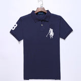 USPA Shirts Golf Polo Men's Lapel Embroidery Horse Short Sleeve